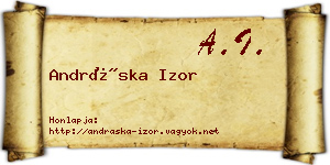 Andráska Izor névjegykártya